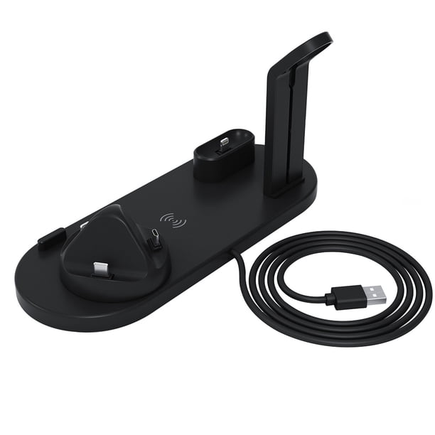 Cargador inalámbrico para teléfono 4 en 1, reloj para auriculares, soporte de carga inalámbrico, estación de carga de 10 W, color blanco Methold EL4836-01B