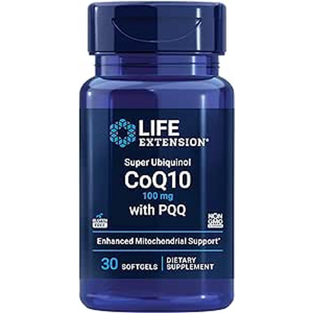 Life Extension | CoQ10 en forma de superubiquinol con PQQ, 100 mg, 30 cápsulas. Suplemento para el Refuerzo mitocondrial mejorado.