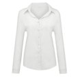 thumbnail image 1 of ITFABS Chemise Décontractée en Lin pour Femmes, 1 of 8
