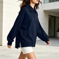 thumbnail image 6 of Fashion Sweatshirts for Women Oversized Sweatshirt Long Sleeve Button With Kangaroo Pocket Side Slit Loose Tops, 6 of 8