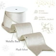 thumbnail image 2 of Champagne Velvet Wired Ribbon with Glitter Back 4 Inch Ivory and Gold Christmas Wired Ribbon for Christmas Tree Decorations, Gift Wrapping, Mantel, Wreaths Supplies, Topper Bows (10 Yards), 2 of 4