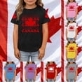 thumbnail image 2 of T-shirt Feuille d'Érable pour Garçons Drapeau du Canada Col Rond Manches Courtes Blouse Enfants Fête du Canada Imprimé Drapeau Festival Filles T-Shirt Graphique Fête du Canada, 2 of 5