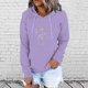 thumbnail image 2 of Sudadera para mujer Sudaderas con cuello redondo Moda Casual Impreso Blusa de manga larga Bolsillo Pullover Tops Sudaderas con capucha Odeerbi ODB-5, 2 of 7