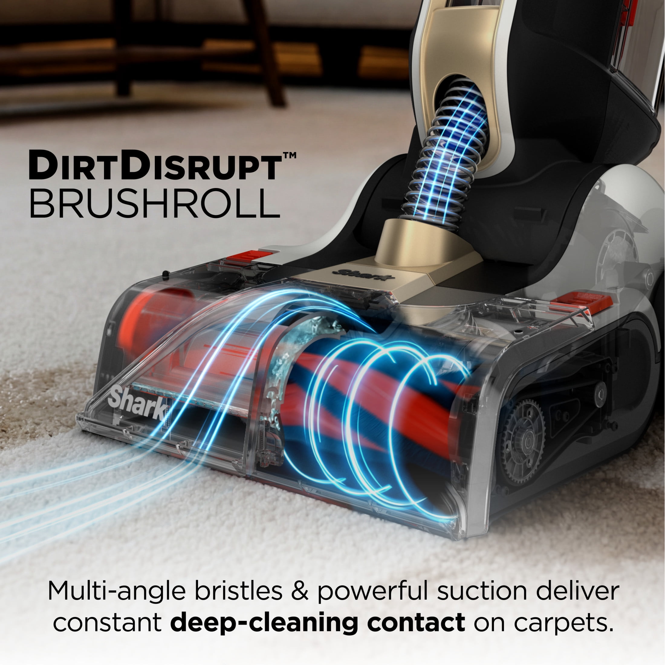 Shark CarpetForce Ultra Lightweight Upright Carpet & Area Rug Cleaner, Carpet Shampooer, Two Cleaning Modes, DirtDisrupt Brushroll, Deep Clean Ultra Solution, White, EX500