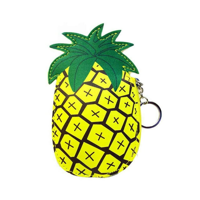 Women Fruit Pattern Coin Purse PU Leather Wallet Mini Pattern PU Leather Keyring Zipper Change Wallet Card Holders