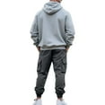 thumbnail image 4 of Chiccall Men’s Cargo Fleece Sweatsuits Set 2 Piece Hoodie Outfits Cargo Sweatpants Tracksuits for Men Casual Workout Long Sleeve Pullover Sweatsuit Set, 4 of 7