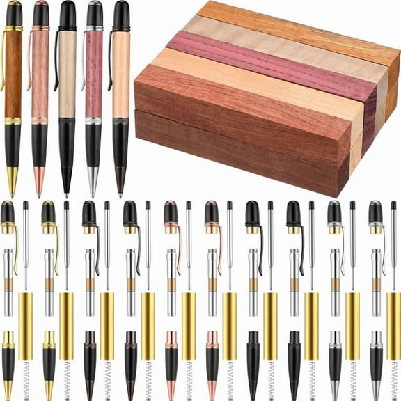 10 Sets Pen Making Kits with Refills Copper Pen Turning Supplies DIY Pen Making Classroom Teacher Student Gift