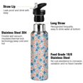 thumbnail image 3 of Yayeee 33oz Insulated Water Bottle Double Wall Stainless Steel with Flip Straw Lid, Small Pink Flower, 3 of 7