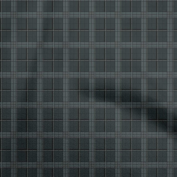 oneOone Cotton Cambric Dark Gray Fabric Check Dress Material Fabric Print Fabric By The Yard 42 Inch Wide