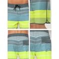 thumbnail image 6 of DARING DIVA Men's Drawstring Waist Color Block Striped Board Shorts 32 Light Green, 6 of 6