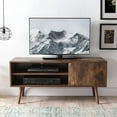 thumbnail image 2 of Cozy Castle TV Stand for 50 Inch TV, Modern TV Console with Shelf and Door, Entertainment Center, Rustic Brown, 2 of 7