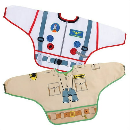 UPC: 9312742005597 | CHARACTER BIBS/SMOCKS WITH SLEEVES 2PK ASTRONAUT/ZOOKEEPER