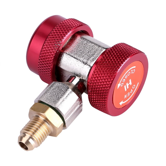 R134A Quick Coupler, High Low Connector Extractor Valve Core for Car A C System Diagnosis, Blue Red, 1 Set