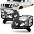 thumbnail image 2 of For 2004-2015 Nissan Titan/04-07 Armada Black Headlights Headlamps Left+Right, 2 of 7