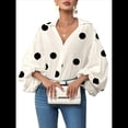 thumbnail image 2 of Blusa Holgada de Larga con Cuello Semiabierto y Lunares Franceses para Mujer Lunares Color Albaricoque M, 2 of 8