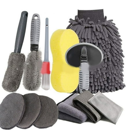 

Commonly Used Car Cleaning Brush Soft Fiber Towels Tire Rim Cleaning Brush Kit