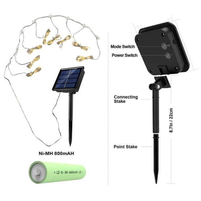 Modes Fairy Lights,Solar Parasol Lighting with Umbrella Light Solar Parasol Lighting Top-Notch Performance