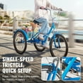 thumbnail image 4 of SKYSHALO Adult 24" Foldable Tricycle with Rear Basket, Blue, 4 of 9