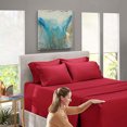 thumbnail image 5 of Juego de ropa de cama con bolsillo extra profundo para dormitorio, hogar, apartamento, hotel, dormitorio, oficina, interior, burdeos, microfibra, tamaño king, 6 piezas, 5 of 5