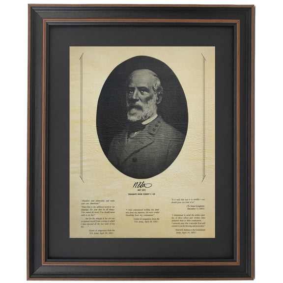 Framed Robert E. Lee Portrait & Quotes. Replica Prints by Patriot Gear Company.