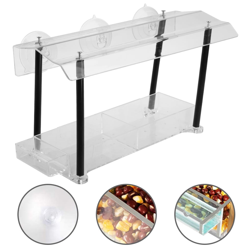 Sinyiin Window Acrylic Bird Feeder House Strong Suction Cups Clear See Through Large Bird Feeder for Outside Best Gift Idea