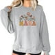 thumbnail image 4 of Penkiiy Mujeres de manga larga Mama Sudaderas de cuello redondo Suéter de cuello suelto blusa ligera Tops XL Gray, 4 of 7