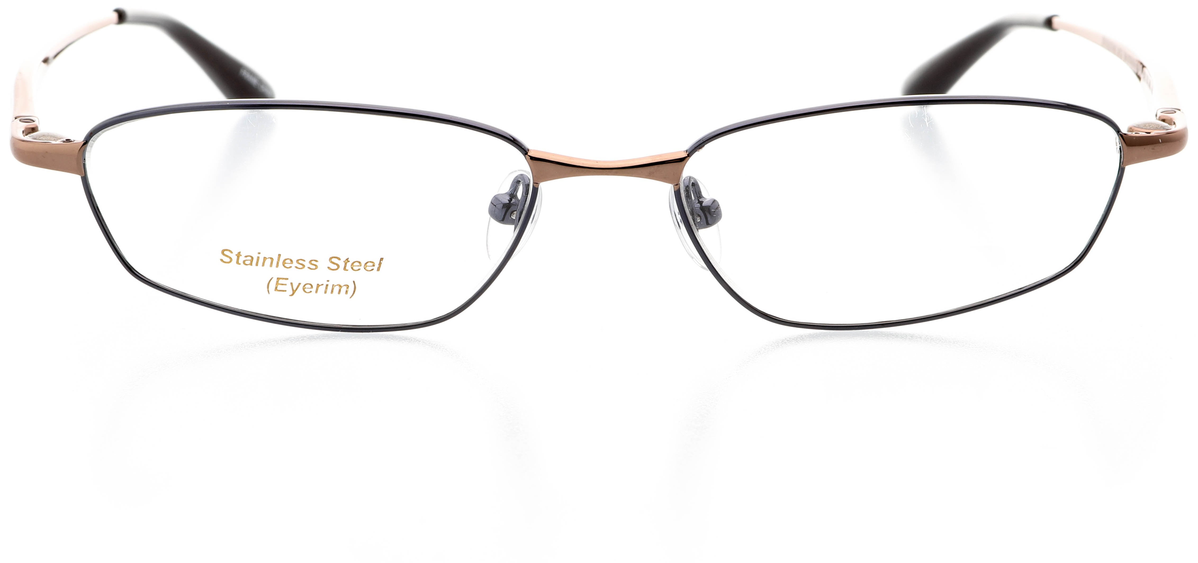 Eyeglasses Frame 2500A-033 Dk Pewter Women\'s Silver Metal Full Rim 54□18-145 [2] Unisex Optical Eyewear - Rectangle Shape, Metal Full Rim  main image 4