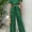 Green, variant on MORTTIC Women's 2-Piece Lounge Set, Short Sleeve Crop Top and High-Waisted Wide Leg Pants, Solid Color Casual Tracksuit Outfit, S