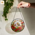 thumbnail image 2 of Robin and Poppies Stained Glass Suncatcher - Spring Bird Window Art, Thanksgiving Gift, Tis The Season Png, Thanksgiving Decor,, 2 of 5