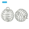 thumbnail image 3 of Uxcell Spiral Bead Cages Pendant, 30Pcs 20x25mm Stainless Steel Spring Stone Holder Silver Tone, 3 of 6