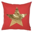 thumbnail image 1 of 18"x 18" Happy Square Gold Star Printed Decorative Throw Pillow Cover Pillowcase, 1 of 5