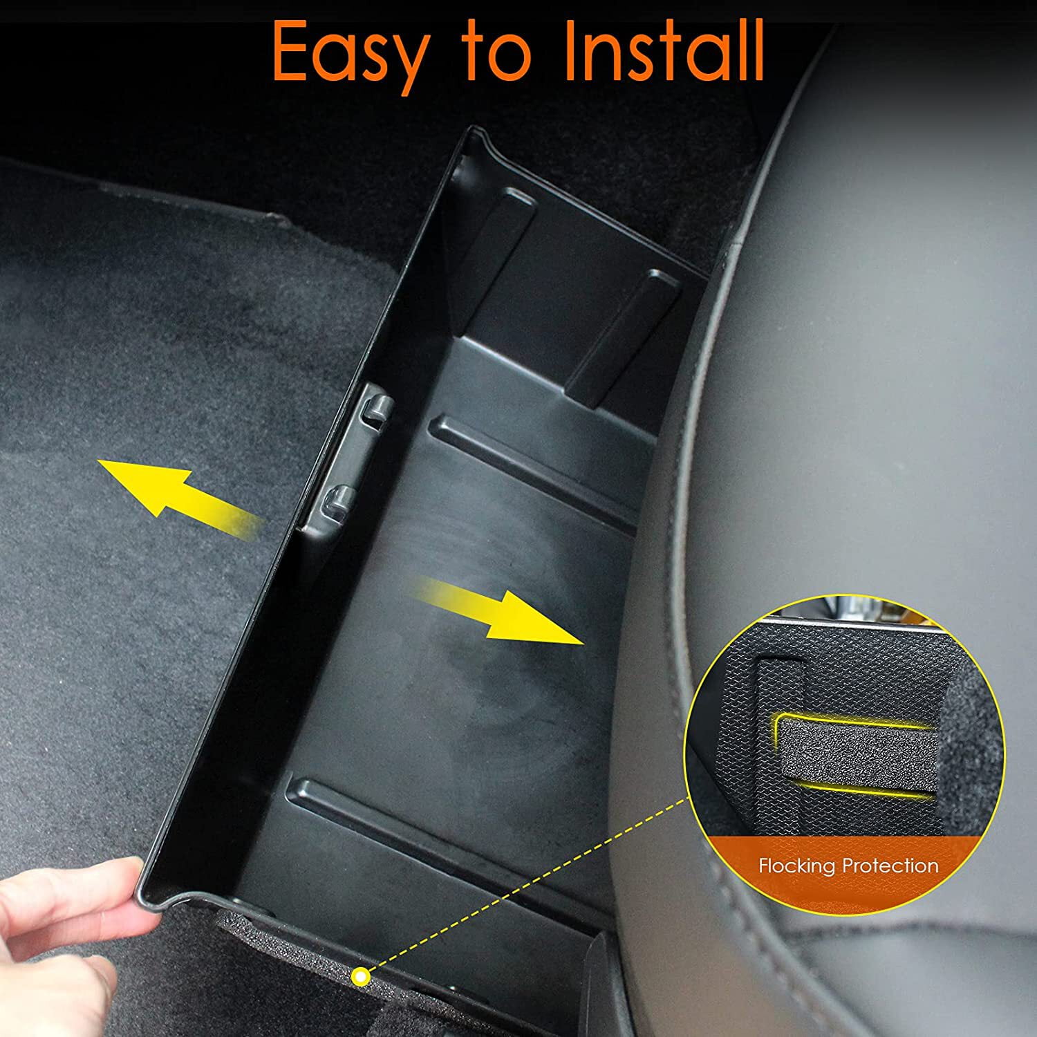 Tesla Model Y Under Front Seat Storage Box Tray, ABS, For Easy Storage, 2020-2024