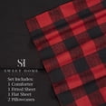 thumbnail image 2 of 5 Piece Buffalo Check Sheet and Comforter set Burgundy Black, 2 of 3