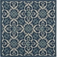 thumbnail image 3 of Nourison Caribbean Indoor/Outdoor Geometric Floral Navy 5'3" x SQUARE Area Rug, (5' Square), 3 of 11