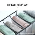 thumbnail image 5 of SATRINO 2Pcs Wardrobe Clothes Organizer, 7Grids Visible Foldable Closet Organizers, Compartment Storage Box with Mesh Separation, Washable Drawer Dividers Organizers for T-Shirt & Shirts (Shirts), 5 of 8