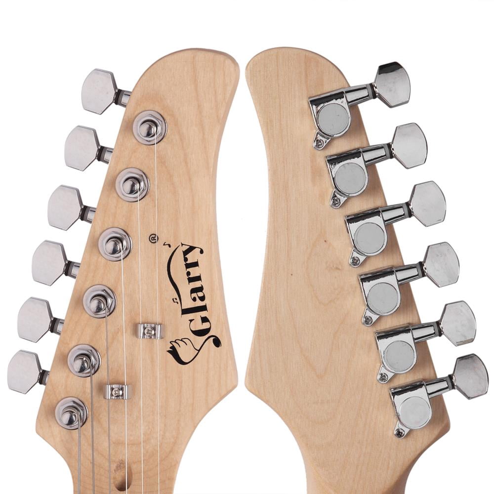 Glarry 22 Frets Basswood Beginner Electric Guitar with Accessories, Black