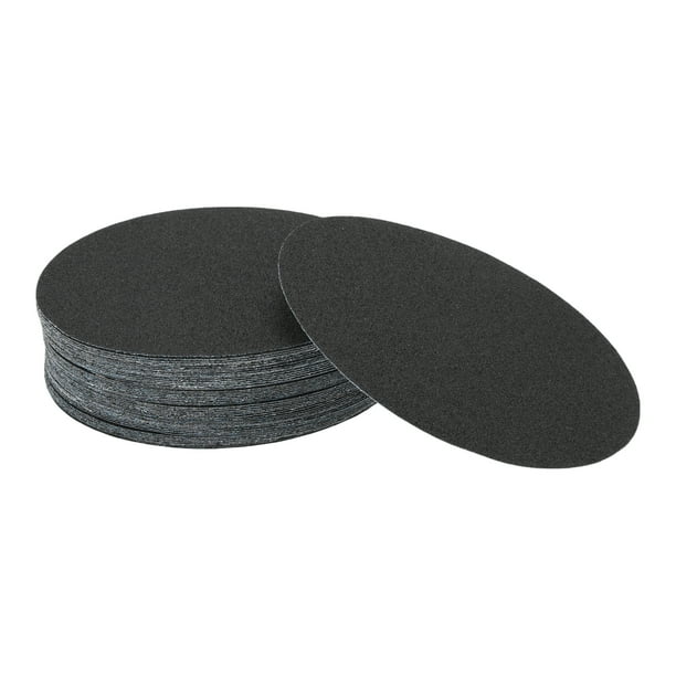 50 Pcs Discos de Lija Redondos 80 Grano con Gancho y Bucle Hojas de Lijado Universales para Restauración Automotriz 180x180mm Carburo de Silicio Negro