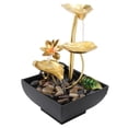 thumbnail image 3 of Xirurus 3‑Tier Lotus Leaf Tabletop Waterfall Fountain with LED Glow, Quiet Pump, Adjustable Flow – Portable Desk & Home Décor, 3 of 24