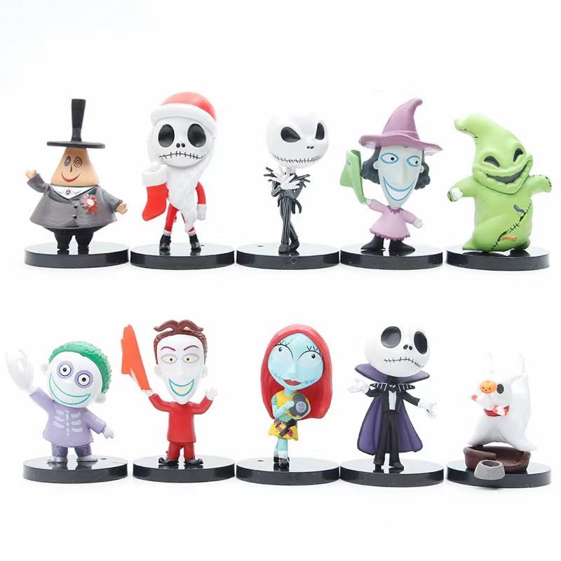 10 Pieces Nightmare Before Christmas Figures Toys Jack Skeleton