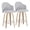 Multi-color, variant on LumiSource Zebra Wood, Chrome, Light Grey Fabric Ahoy Counter Stool - Set of 2