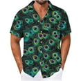 thumbnail image 2 of PNTUTB Carnival Fashion Men's Printed Casual Relaxed Collar Button Down Cardigan Short Sleeve Blouse, 2 of 6