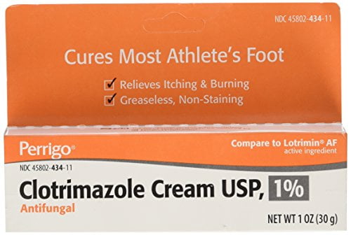 Perrigo Athlete's Foot Anti-Fungal Clotrimazole Cream USP 1%, 1oz, 2-Pack