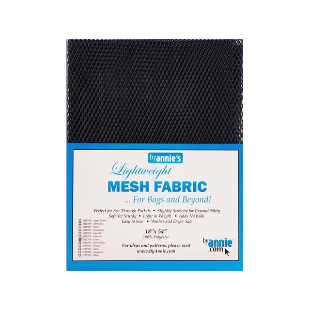 Tela Annie SUP209-NAVY, malla ligera azul marino, 45 x 137 cm