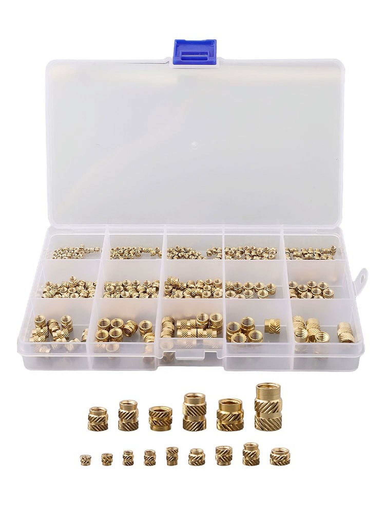 300Pcs Threaded Inserts M2 M2.5 M3 M5 M6 Insert Nuts Brass Threaded Bushing