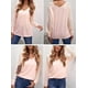 thumbnail image 3 of Blusa informal de cuello en V con manga larga y malla a rayas para mujer, 3 of 4