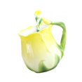 thumbnail image 4 of Taza de café Flower Copa de beber taza de la mañana 320 ml de rosa con cuchara para bebidas calientes café con leche café café leche amarillo, 4 of 8