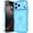 Blue, variant on Bling Glitter Wavy Frame Camera Protect Magnetic Phone Case for iPhone, Compatible with  (Clear,iPhone 17)