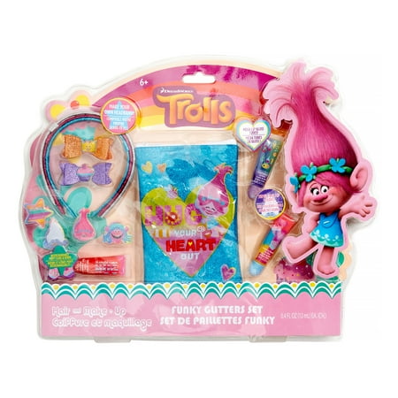 Trolls Funky Glitter Cosmetic Hair 6 Piece Set Walmart Com