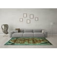 thumbnail image 3 of Ahgly Company Indoor Square Persian Turquoise Blue Traditional Area Rugs, 3' Square, 3 of 4