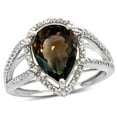 thumbnail image 2 of Star K � Pear Shape 11x8mm Genuine Smoky Quartz Halo Split Shank Big Stone Ring, 2 of 9